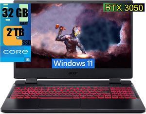 Acer Nitro 5 15 Gaming Laptop 156 FHD 144Hz Display Intel Core i512500H 12Core Processor GeForce RTX 3050 4GB GDDR6 32GB DDR4 2TB PCIe SSD Killer WiFi 6 Backlit Keyboard Windows 11