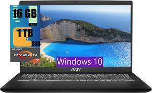 MSI Modern 15 Laptop, 15.6" Full HD (1920x1080) Display, AMD Ryzen 7 7730U 8 Cores Processor, AMD Radeon Graphics, 16GB  DDR4  1TB PCIe SSD, 180-Degree Lay-Flat, Type C, Windows 10