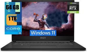 MSI Stealth 15 Gaming Laptop, 15.6" FHD 144Hz Display, Intel Core i5-13420H 8 Cores Processor, NVIDIA GeForce RTX 4060 8GB GDDR6, 64GB DDR5  1TB PCIe SSD, Cooler Boost Trinity+, Windows 11