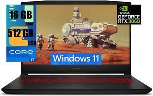 MSI Katana GF66 15 Gaming Laptop, 15.6" FHD 144Hz Display, Intel Core i7-11800H 8 Core Processor, NVIDIA GeForce RTX 3060 6GB GDDR6, 16GB DDR4  512GB PCIe SSD, Wi-Fi 6, Backlit Keyboard, Windows 11