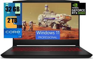 MSI Katana GF66 15 Gaming Laptop, 15.6" FHD 144Hz Display, Intel Core i7-11800H 8 Core Processor, NVIDIA GeForce RTX 3060 6GB GDDR6, 32GB DDR4  2TB PCIe SSD, Wi-Fi 6, Backlit Keyboard, Windows 11 Pro