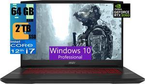 MSI Pulse GL76 17 Gaming Laptop, 17.3" Full HD (1920x1080) 144Hz Display, Intel Core i7-12700H 14-Cores, NVIDIA GeForce RTX 3060 6GB, 64GB DDR4  2TB PCIe SSD, RGB Backlit KYB, Windows 10 Pro