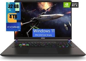 MSI Vector 16 Gaming Laptop, 16" QHD+ 240Hz, Intel Core i9-14900HX 24 Cores Processor, NVIDIA GeForce RTX 4070 8GB GDDR6, 32GB DDR5  4TB  PCIe SSD, Thunderbolt 4, Cooler Boost 5, Windows 11 Pro