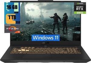 ASUS TUF Gaming A17 Gaming Laptop, 17.3" FHD 144Hz Display, AMD Ryzen 7 7735HS 8 Cores processor, NVIDIA GeForce RTX 4060 8GB GDDR6, 16GB DDR5  1TB PCIe SSD, Wi-Fi 6 Bluetooth 5.2, Windows 11