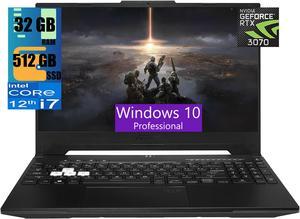 ASUS TUF Dash 15 Gaming Laptop, 15.6" 144Hz Full HD Display, Intel Core i7-12650H 10 Cores Processor, NVIDIA GeForce RTX 3070 8GB GDDR6, 32GB DDR5  512GB PCIe SSD, Backlit KB, Wi-Fi 6, Windows 10 Pro