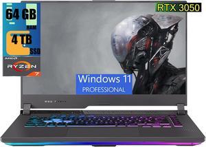 ASUS ROG Strix G15 Gaming Laptop 156 FHD 144Hz Display AMD Ryzen 7 6800H 8 cores processor NVIDIA GeForce RTX 3050 4GB GDDR6 64GB DDR5 4TB PCIe SSD WiFi 6E Windows 11 Pro