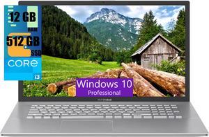 ASUS Vivobook 17 Laptop 173 FHD 1920x1080 Display Intel Core i31220P 10 Core Processor Intel UHD Graphics 12GB DDR4 512GB PCIe SSD Fingerprint Reader Windows 10 Pro