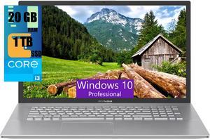 ASUS Vivobook 17 Laptop 173 FHD 1920x1080 Display Intel Core i31220P 10 Core Processor Intel UHD Graphics 20GB DDR4 1TB PCIe SSD Fingerprint Reader Windows 10 Pro