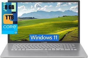 ASUS Vivobook 17 Laptop 173 FHD 1920x1080 Display Intel Core i31220P 10 Core Processor Intel UHD Graphics 8GB DDR4 1TB PCIe SSD Fingerprint Reader Windows 11