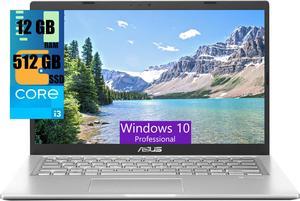 ASUS Vivobook 14 Laptop, 14" HD Touchscreen, 11th Gen Intel Core i3-1115G4 2 cores, Intel UHD Graphics, 12GB DDR4  512GB PCIe SSD, HDMI, Webcam, Windows 10 Pro