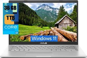 ASUS Vivobook 14 Laptop, 14" HD Touchscreen, 11th Gen Intel Core i3-1115G4 2 cores, Intel UHD Graphics, 36GB DDR4  1TB PCIe SSD, HDMI, Webcam, Windows 11