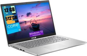 ASUS Vivobook 14 Laptop, 14" HD Display, 11th Gen Intel Core i3-1115G4 2 cores Processor, Intel UHD Graphics, 12GB DDR4  512GB PCIe SSD, WiFi 5 - Wireless-AC + Bluetooth, Windows 10 Pro