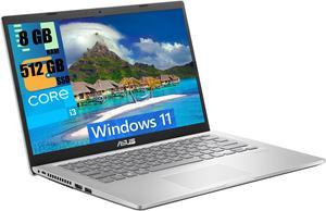 ASUS Vivobook 14 Laptop, 14" HD Display, 11th Gen Intel Core i3-1115G4 2 cores Processor, Intel UHD Graphics, 8GB DDR4  512GB PCIe SSD, WiFi 5 - Wireless-AC + Bluetooth, Windows 11