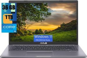 ASUS VivoBook 15 Thin and Light Laptop, 15.6" FHD (1920 x 1080) Display, Intel Core i5-1135G7 4 cores Processor, Intel Iris Xe Graphics, 36GB DDR4  1TB PCIe SSD, Fingerprint, Windows 11 Pro