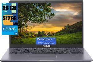 ASUS VivoBook 15 Thin and Light Laptop, 15.6" FHD (1920 x 1080) Display, Intel Core i5-1135G7 4 cores Processor, Intel Iris Xe Graphics, 36GB DDR4  512GB PCIe SSD, Fingerprint, Windows 11 Pro