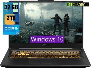 ASUS TUF 17 Gaming Laptop, 17.3" Full HD 144Hz Display, Intel Core i5-11260H 6 Cores Processor, NVIDIA GeForce RTX 3050 Ti 4GB GDDR6, 32GB DDR4  2TB PCIe SSD, WiFi 6, Windows 10