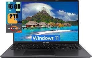 ASUS VivoBook 16 Laptop, 16" WUXGA (1920 x 1200) Display, AMD Ryzen 7 7730U 8 Cores Processor, AMD Radeon Graphics, 16GB DDR4  2TB PCIe SSD, Fingerprint Sensor, Windows 11