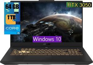 ASUS TUF Gaming F17 Gaming Laptop, 17.3" FHD 144Hz Display, Intel Core i5-12500H 8 cores Processor, GeForce RTX 3050 4GB GDDR6, 64GB DDR4  1TB PCIe SSD, Wi-Fi 6 and Bluetooth 5.2, Windows 10