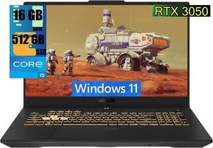 ASUS TUF Gaming F17 Gaming Laptop, 17.3" FHD 144Hz Display, Intel Core i5-12500H 8 cores Processor, GeForce RTX 3050 4GB GDDR6, 16GB DDR4  512GB PCIe SSD, Wi-Fi 6 and Bluetooth 5.2, Windows 11