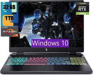 Acer Nitro 16 Gaming Laptop 16 WUXGA 165Hz Display AMD Ryzen 7 7840HS 8 Core Processor NVIDIA GeForce RTX 4060 8 GB 32GB DDR5 1TB PCIe SSD WiFi 6E  RGB Backlit KB Windows 10