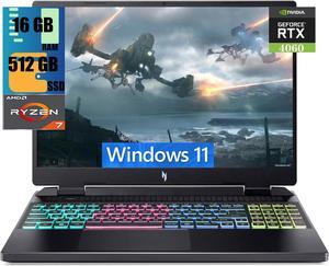 Acer Nitro 16 Gaming Laptop 16 WUXGA 165Hz Display AMD Ryzen 7 7840HS 8 Core Processor NVIDIA GeForce RTX 4060 8 GB 16GB DDR5 512GB PCIe SSD WiFi 6E  RGB Backlit KB Windows 11