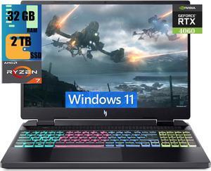 Acer Nitro 16 Gaming Laptop 16 WUXGA 165Hz Display AMD Ryzen 7 7840HS 8 Core Processor NVIDIA GeForce RTX 4060 8 GB 32GB DDR5 2TB PCIe SSD WiFi 6E  RGB Backlit KB Windows 11