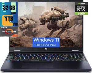 Acer Predator Helios 16 Gaming Laptop, 16" Quad HD 165Hz Display, Intel Core i7-13700HX 16-Cores Processor,NVIDIA GeForce RTX 4060 8GB, 32GB DDR5  1TB PCIe SSD, Killer Wi-Fi 6E, Windows 11 Pro