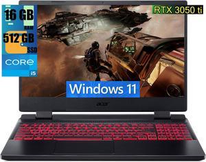 Acer Nitro 5 15 Gaming Laptop, 15.6" FHD 144Hz Display, Intel Core i5-12500H 12 cores Processor, NVIDIA GeForce RTX 3050 Ti 4GB GDDR6, 16GB DDR4  512GB PCIe SSD, Backlit Keyboard, Windows 11