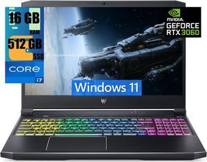 Acer Predator Helios 300 15 Gaming Laptop, 15.6" Full HD Display, Intel i7-11800H 8 core Processor, NVIDIA GeForce RTX 3060 6GB, 16GB DDR4  512GB PCIe SSD, RGB Backlit, WiFi 6, Windows 11