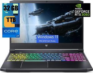 Acer Predator Helios 300 15 Gaming Laptop, 15.6" Full HD Display, Intel i7-11800H 8 core Processor, NVIDIA GeForce RTX 3060 6GB, 32GB DDR4  1TB PCIe SSD, RGB Backlit, WiFi 6, Windows 11 Pro