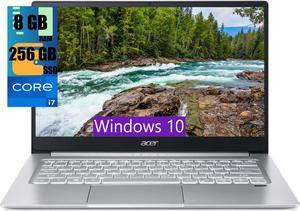 Acer Swift 3 14 Thin & Light Laptop, 14" Full HD Display, Intel Core i7-1165G7 4 cores Processor, Iris Xe Graphics, 8GB  DDR4  256GB  PCIe SSD, Fingerprint Reader, Back-lit KB, Windows 10