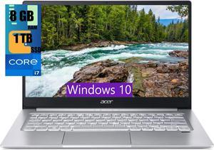 Acer Swift 3 14 Thin & Light Laptop, 14" Full HD Display, Intel Core i7-1165G7 4 cores Processor, Iris Xe Graphics, 8GB DDR4  1TB PCIe SSD, Fingerprint Reader, Back-lit KB, Windows 10