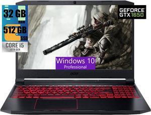 Acer Nitro 5 15 Gaming Laptop, 15.6" Full HD display, Intel Core i5-10300H 4 core Processor, GeForce GTX 1650 4 GB Graphics, 32GB DDR4  512GB PCIe SSD, WiFi 6, Backlit Keyboard, Windows 10 Pro