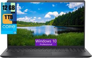 Dell Inspiron 3520 15 Laptop, 15.6" FHD Display, Intel Core i3-1215U 6 cores Processor, Intel UHD Graphics, 12GB DDR4  1TB PCIe SSD, SD Card Reader, Webcam, HDMI, Wi-Fi 6, Windows 10 Pro