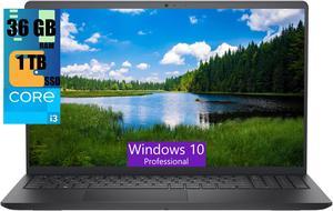 Dell Inspiron 3520 15 Laptop, 15.6" FHD Display, Intel Core i3-1215U 6 cores Processor, Intel UHD Graphics, 36GB DDR4  1TB PCIe SSD, SD Card Reader, Webcam, HDMI, Wi-Fi 6, Windows 10 Pro