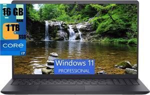 Dell Inspiron 15 Laptop, 15.6" FHD (1920 x 1080) Touchscreen, Intel Core i7-1165G7 4 Cores Processor, Intel Iris Xe Graphics, 16GB DDR4  1TB PCIe SSD, Webcam, Bluetooth 5, HDMI, Windows 11 Pro