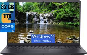 Dell Inspiron 15 Laptop, 15.6" FHD (1920 x 1080) Touchscreen, Intel Core i7-1165G7 4 Cores Processor, Intel Iris Xe Graphics, 32GB DDR4  1TB PCIe SSD, Webcam, Bluetooth 5, HDMI, Windows 11 Pro