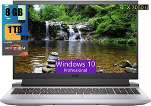 Dell G15 15 Laptop, 15.6" FHD 120Hz Display, AMD Ryzen7 5800H(8-core, Up to 4.4 GHz) Processor, NVIDIA GeForce RTX 3050 Ti 4GB GDDR6, 8GB DDR4  1TB PCIe SSD,Backlit Keyboard, , Windows 10 Pro