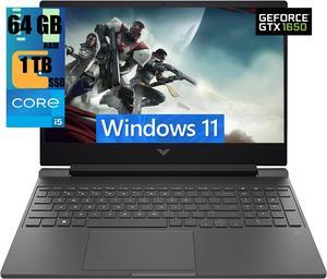 HP Victus 15 Gaming Laptop, 15.6" FHD 144Hz Display, Intel Core i5-12450H 8 Cores Processor, NVIDIA GeForce GTX 1650 4 GB GDDR5, 64GB DDR4  1TB PCIe SSD, WiFi 6, Backlit KB, Windows 11