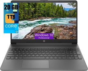 HP 15 Lightweight Laptop, 15.6" FHD (1920 x 1080) Display, Intel Core i3-1215U 6 cores Processor, Intel UHD Graphics, 20GB DDR4  1TB PCIe SSD, Wi-Fi 6 + Bluetooth. 5.1, Windows 10 Pro