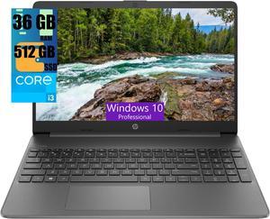 HP 15 Lightweight Laptop, 15.6" FHD (1920 x 1080) Display, Intel Core i3-1215U 6 cores Processor, Intel UHD Graphics, 36GB DDR4  512GB PCIe SSD, Wi-Fi 6 + Bluetooth. 5.1, Windows 10 Pro