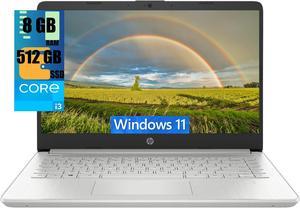 HP 14 Laptop, 14" Full HD Display, Intel Core i3-1115G4 Dual-Core Processor, Intel UHD Graphics, 8GB DDR4  512GB PCIe SSD, Webcam, WiFi, Bluetooth, Windows 11