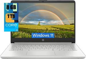 HP 14 Laptop, 14" Full HD Display, Intel Core i3-1115G4 Dual-Core Processor, Intel UHD Graphics, 8GB DDR4  1TB PCIe SSD, Webcam, WiFi, Bluetooth, Windows 11