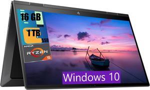 HP Envy X360 15 2-in-1 Laptop, 15.6" Full HD Touchscreen, AMD Ryzen 5 5625U 6-Cores Processors, AMD Radeon Graphics,16GB DDR4  1TB PCIe SSD, Wi-Fi 6E Bluetooth 5.1, Windows 10