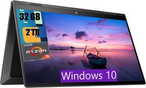 HP Envy X360 15 2-in-1 Laptop, 15.6" Full HD Touchscreen, AMD Ryzen 5 5625U 6-Cores Processors, AMD Radeon Graphics, 32GB DDR4  2TB PCIe SSD, Wi-Fi 6E Bluetooth 5.1, Windows 10