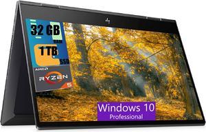 HP ENVY x360 2-in-1 Laptop, 15.6" Full HD Touchscreen, AMD Ryzen 5 5500U 6-Core Processor, AMD Radeon Graphics, 32GB DDR4  1TB PCIe SSD, Backlit Keyboard, HDMI, Wi-Fi, Windows 10 Pro