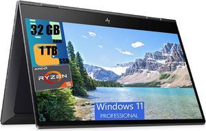 HP ENVY x360 2-in-1 Laptop, 15.6" Full HD Touchscreen, AMD Ryzen 5 5500U 6-Core Processor, AMD Radeon Graphics, 32GB DDR4  1TB PCIe SSD, Backlit Keyboard, HDMI, Wi-Fi, Windows 11 Pro