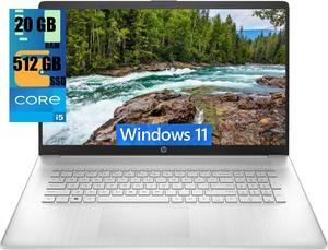 HP 17 Laptop, 17.3" Full HD (1920 x 1080) Display, Intel Core i5-1135G7 Quad-Core Processor, Intel Iris Xe Graphics, 20GB DDR4  512GB PCIe SSD, Wi-Fi and Bluetooth, Windows 11