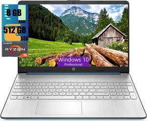 HP 15 Laptop, 15.6" FHD (1920 x 1080) Display, AMD Ryzen 5 5500U 6 Cores (Up to 4.0GHz) Processor, AMD Radeon Graphics, 8GB DDR4  512GB PCIe SSD, Bluetooth 4.2 Webcam, Windows 10 Pro