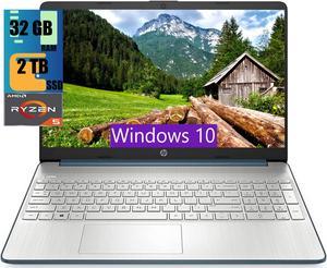 HP 15 Laptop, 15.6" FHD (1920 x 1080) Display, AMD Ryzen 5 5500U 6 Cores (Up to 4.0GHz) Processor, AMD Radeon Graphics, 32GB DDR4  2TB PCIe SSD, Bluetooth 4.2 Webcam, Windows 10